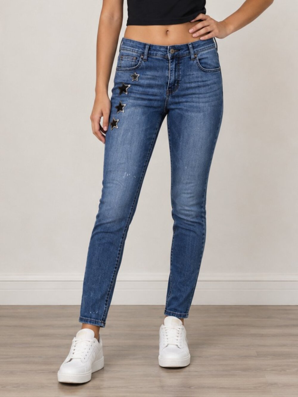 Cat & Jack Girls Size 16 Super Skinny Star Embellished Jeans
